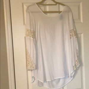 White with cream lace cover up